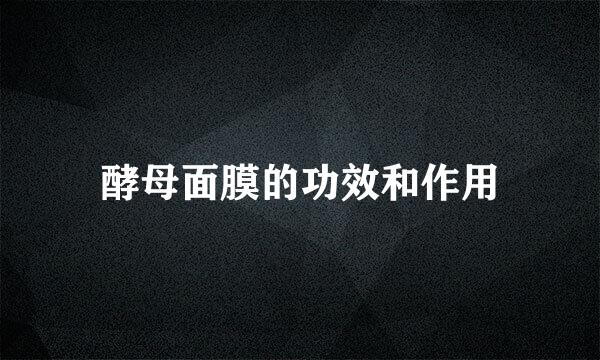 酵母面膜的功效和作用