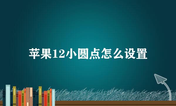 苹果12小圆点怎么设置