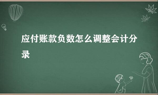 应付账款负数怎么调整会计分录