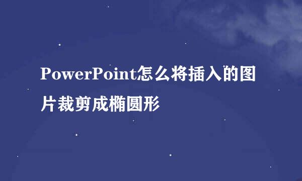 PowerPoint怎么将插入的图片裁剪成椭圆形