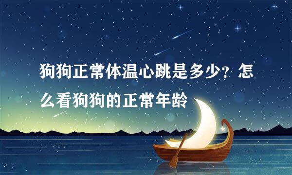狗狗正常体温心跳是多少？怎么看狗狗的正常年龄