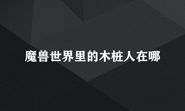 魔兽世界里的木桩人在哪