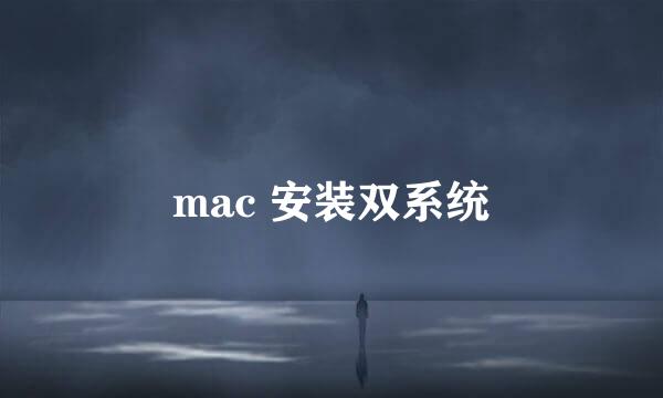 mac 安装双系统