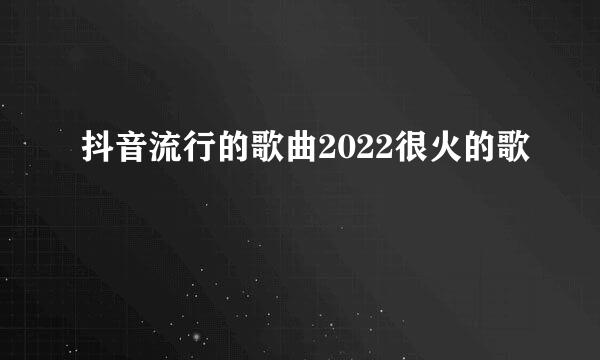 抖音流行的歌曲2022很火的歌
