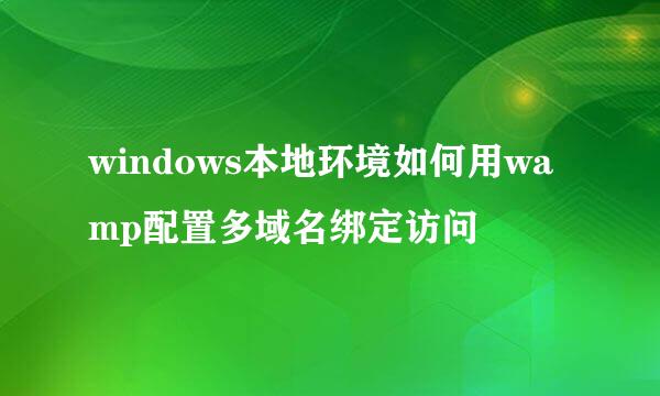 windows本地环境如何用wamp配置多域名绑定访问