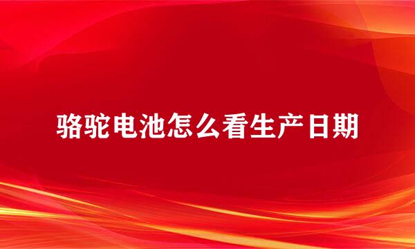 骆驼电池怎么看生产日期