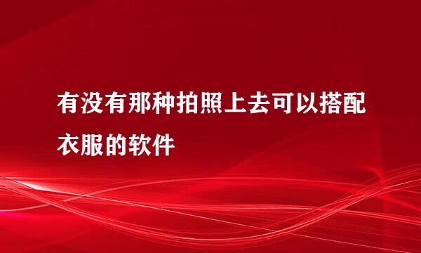 有没有那种拍照上去可以搭配衣服的软件