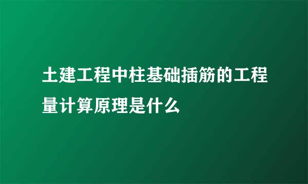 土建工程中柱基础插筋的工程量计算原理是什么