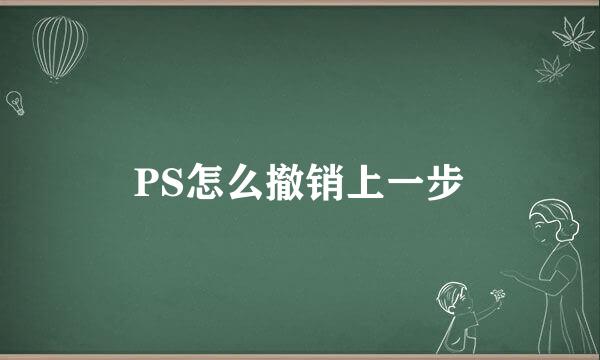 PS怎么撤销上一步