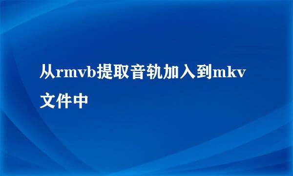 从rmvb提取音轨加入到mkv文件中