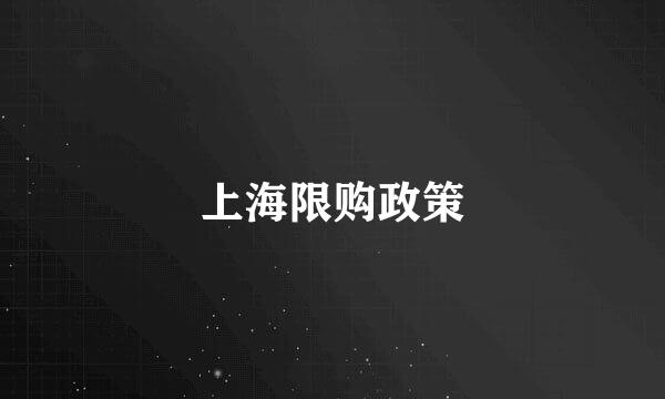 上海限购政策