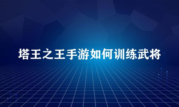 塔王之王手游如何训练武将