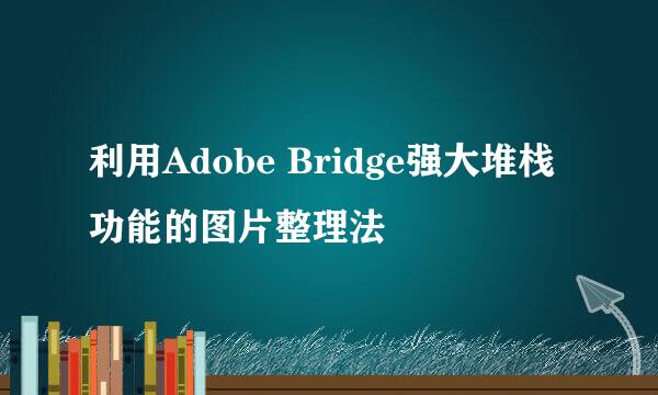 利用Adobe Bridge强大堆栈功能的图片整理法