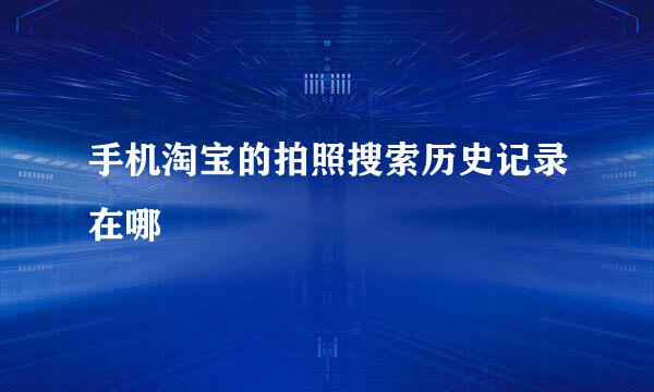 手机淘宝的拍照搜索历史记录在哪
