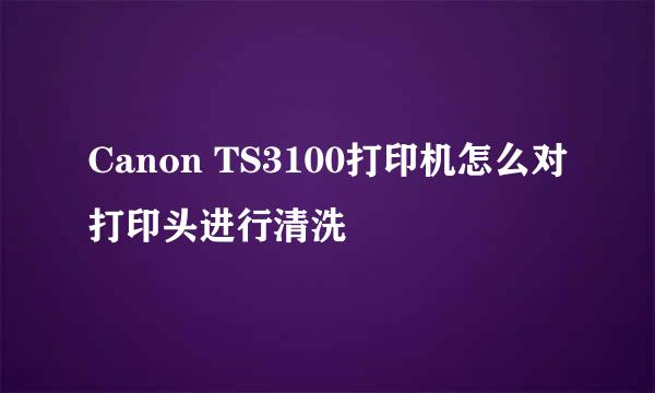 Canon TS3100打印机怎么对打印头进行清洗