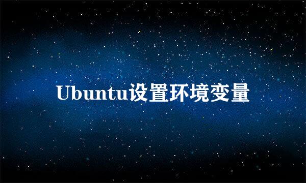 Ubuntu设置环境变量