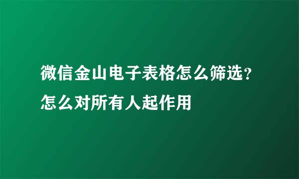 微信金山电子表格怎么筛选？怎么对所有人起作用