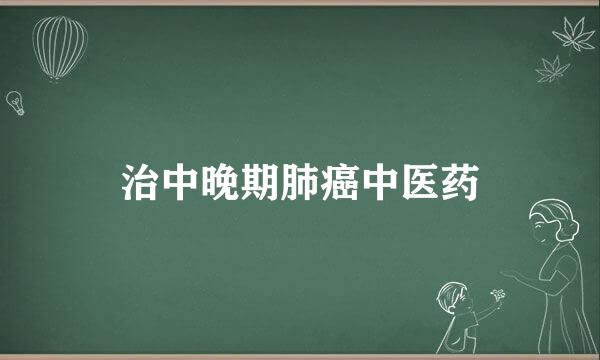 治中晚期肺癌中医药