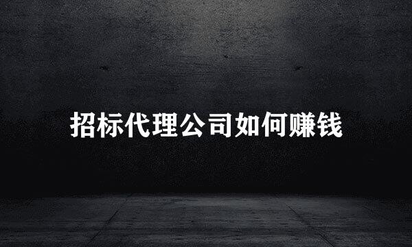 招标代理公司如何赚钱