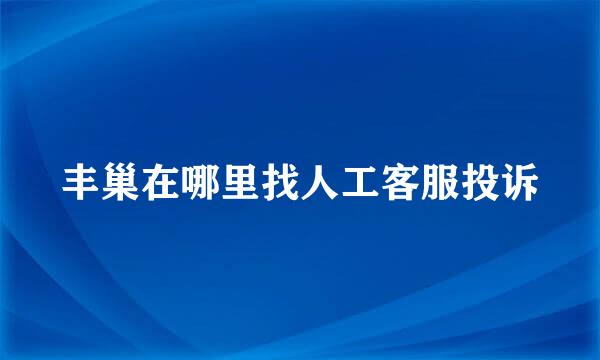 丰巢在哪里找人工客服投诉