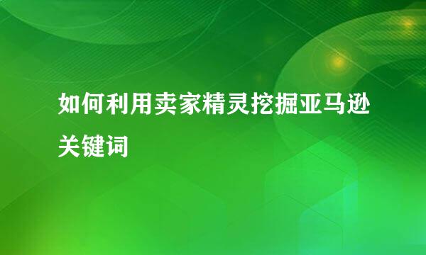 如何利用卖家精灵挖掘亚马逊关键词