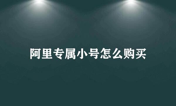 阿里专属小号怎么购买