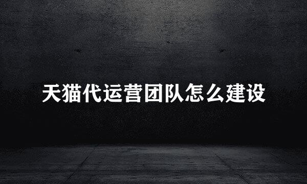 天猫代运营团队怎么建设