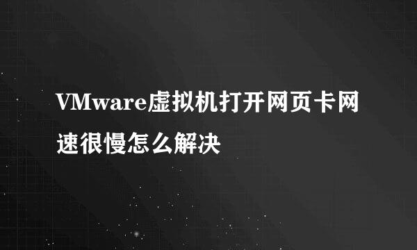 VMware虚拟机打开网页卡网速很慢怎么解决