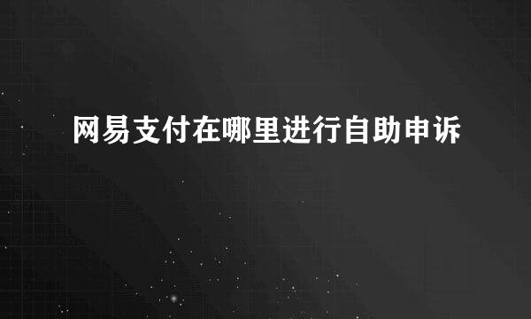 网易支付在哪里进行自助申诉