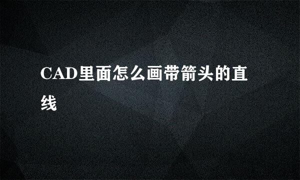 CAD里面怎么画带箭头的直线