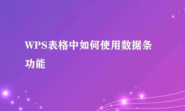 WPS表格中如何使用数据条功能