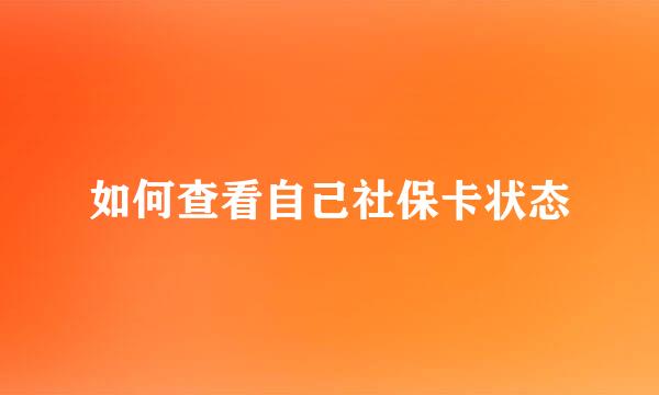 如何查看自己社保卡状态