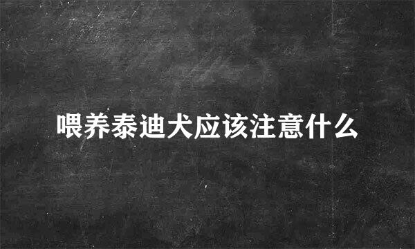 喂养泰迪犬应该注意什么