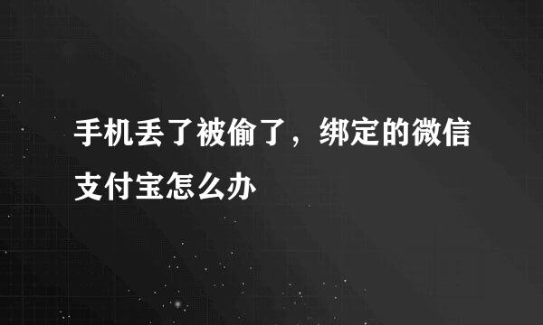 手机丢了被偷了，绑定的微信支付宝怎么办