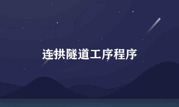 连拱隧道工序程序