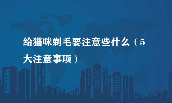 给猫咪剃毛要注意些什么（5大注意事项）