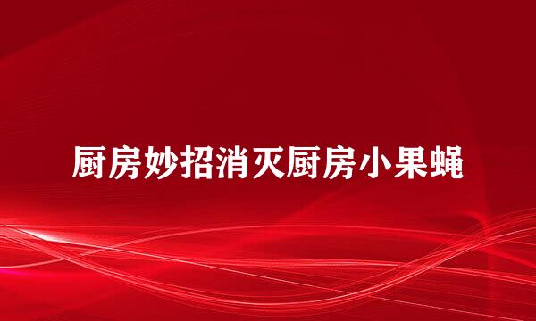 厨房妙招消灭厨房小果蝇
