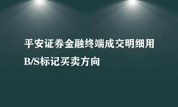 平安证券金融终端成交明细用B/S标记买卖方向