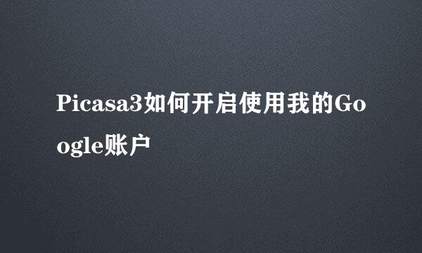 Picasa3如何开启使用我的Google账户