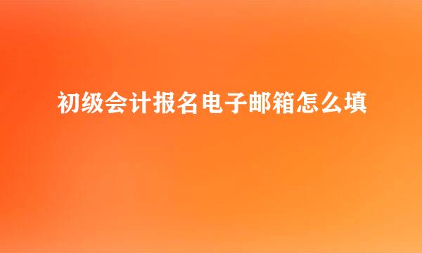初级会计报名电子邮箱怎么填