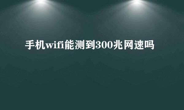 手机wifi能测到300兆网速吗