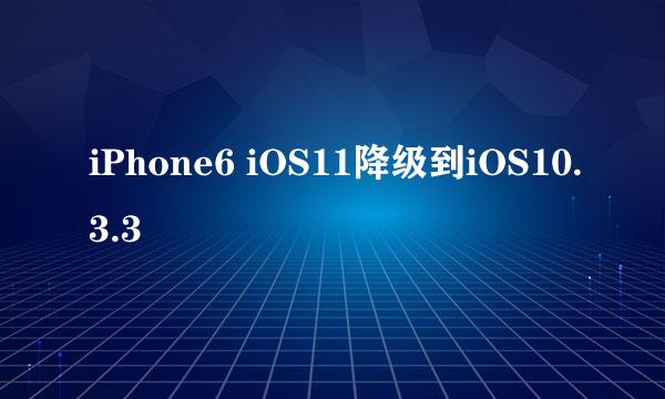 iPhone6 iOS11降级到iOS10.3.3