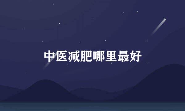 中医减肥哪里最好