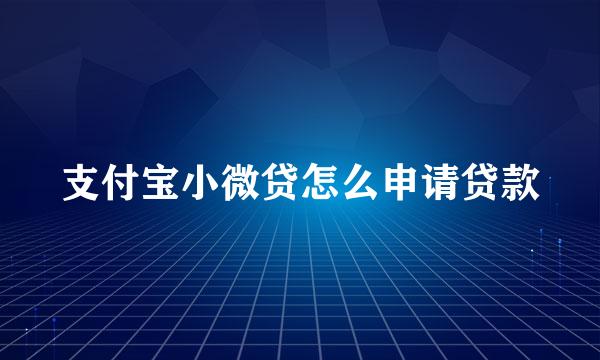 支付宝小微贷怎么申请贷款