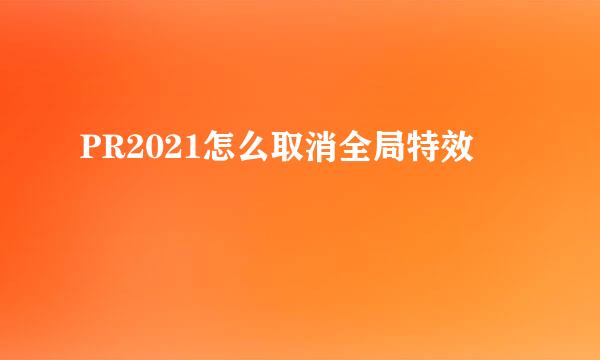 PR2021怎么取消全局特效
