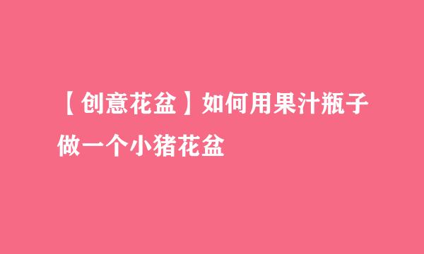 【创意花盆】如何用果汁瓶子做一个小猪花盆