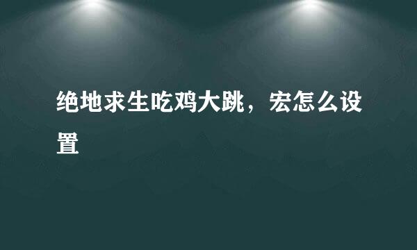 绝地求生吃鸡大跳，宏怎么设置