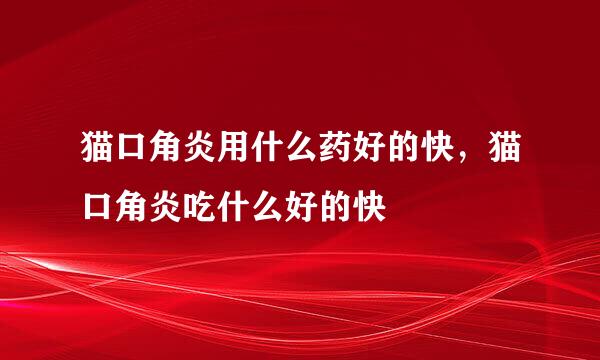猫口角炎用什么药好的快,猫口角炎吃什么好的快