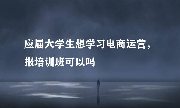 应届大学生想学习电商运营,报培训班可以吗