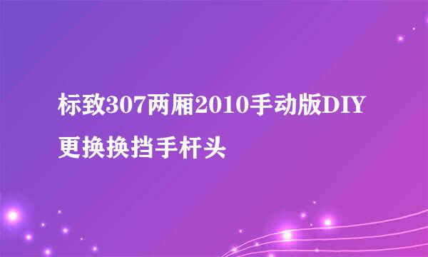 标致307两厢2010手动版DIY更换换挡手杆头